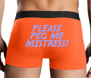 Please Peg Me Mistress - Orange Boxer Brief