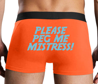 Please Peg Me Mistress - Orange Boxer Brief
