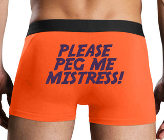 Please Peg Me Mistress - Orange Boxer Brief