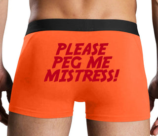 Please Peg Me Mistress - Orange Boxer Brief