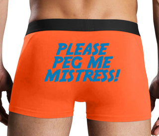 Please Peg Me Mistress - Orange Boxer Brief