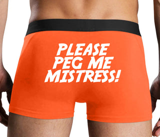 Please Peg Me Mistress - Orange Boxer Brief