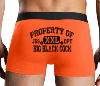Property Of Big Black Cock - Jack Of Spades - Orange Boxer Brief