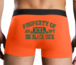 Property Of Big Black Cock - Jack Of Spades - Orange Boxer Brief