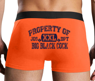 Property Of Big Black Cock - Jack Of Spades - Orange Boxer Brief