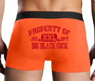 Property Of Big Black Cock - Jack Of Spades - Orange Boxer Brief