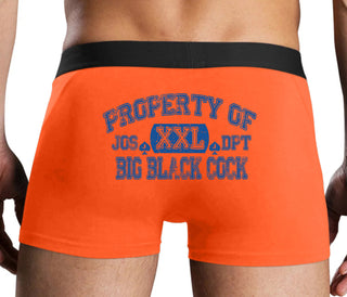 Property Of Big Black Cock - Jack Of Spades - Orange Boxer Brief