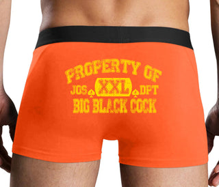 Property Of Big Black Cock - Jack Of Spades - Orange Boxer Brief