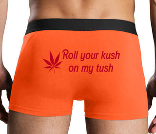 Roll Your Kush On My Tush - Orange Boxer Brief