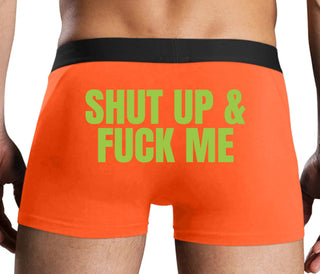 Shut Up and Fuck Me - Orange Boxer Brief