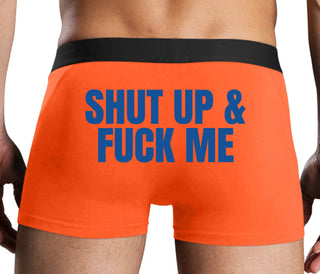 Shut Up and Fuck Me - Orange Boxer Brief