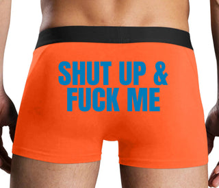 Shut Up and Fuck Me - Orange Boxer Brief