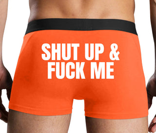 Shut Up and Fuck Me - Orange Boxer Brief