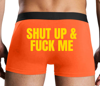 Shut Up and Fuck Me - Orange Boxer Brief