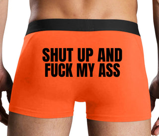 Shut Up and Fuck My Ass - Orange Boxer Brief