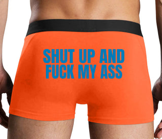Shut Up and Fuck My Ass - Orange Boxer Brief