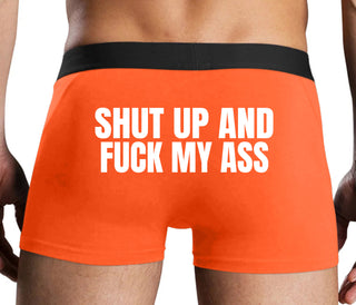 Shut Up and Fuck My Ass - Orange Boxer Brief