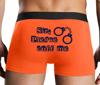 Sir Please Cuff Me - Orange Boxer Brief