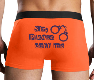 Sir Please Cuff Me - Orange Boxer Brief