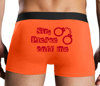 Sir Please Cuff Me - Orange Boxer Brief
