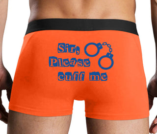Sir Please Cuff Me - Orange Boxer Brief