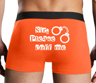 Sir Please Cuff Me - Orange Boxer Brief