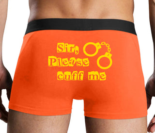 Sir Please Cuff Me - Orange Boxer Brief