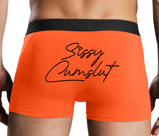 Sissy Cumslut - Orange Boxer Brief