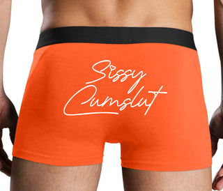 Sissy Cumslut - Orange Boxer Brief