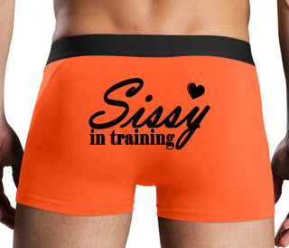 Sissy In Training - Orange Boxer Brief