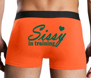 Sissy In Training - Orange Boxer Brief
