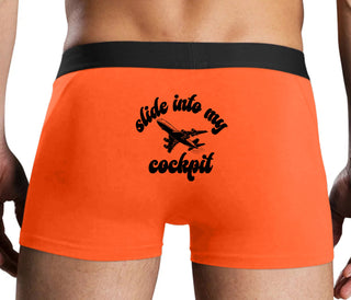 Slide Into My Cockpit - Orange Boxer Brief