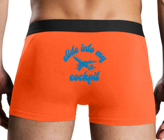 Slide Into My Cockpit - Orange Boxer Brief