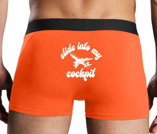 Slide Into My Cockpit - Orange Boxer Brief