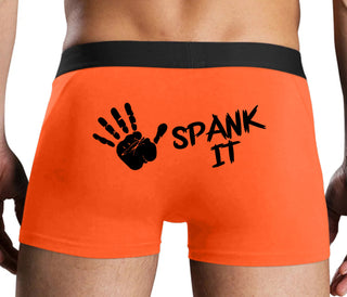 Spank It - Cute Hand Print - Orange Boxer Brief