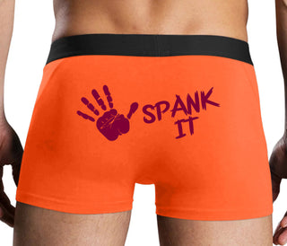 Spank It - Cute Hand Print - Orange Boxer Brief