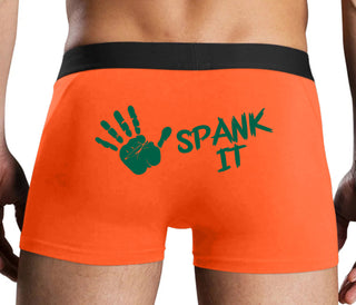 Spank It - Cute Hand Print - Orange Boxer Brief