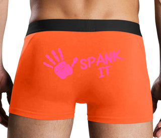 Spank It - Cute Hand Print - Orange Boxer Brief