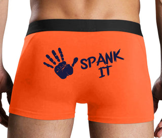 Spank It - Cute Hand Print - Orange Boxer Brief