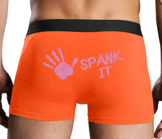 Spank It - Cute Hand Print - Orange Boxer Brief