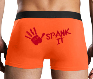 Spank It - Cute Hand Print - Orange Boxer Brief