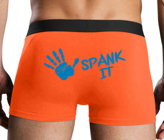 Spank It - Cute Hand Print - Orange Boxer Brief