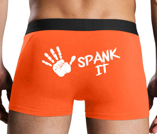 Spank It - Cute Hand Print - Orange Boxer Brief