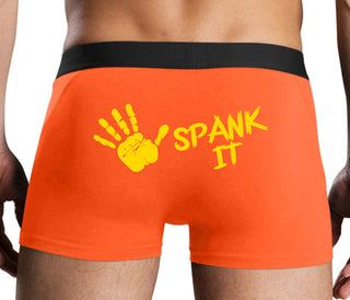 Spank It - Cute Hand Print - Orange Boxer Brief
