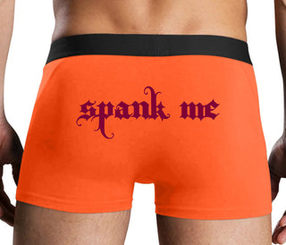 Spank Me - Goth Font - Orange Boxer Brief