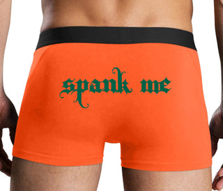 Spank Me - Goth Font - Orange Boxer Brief