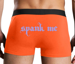 Spank Me - Goth Font - Orange Boxer Brief
