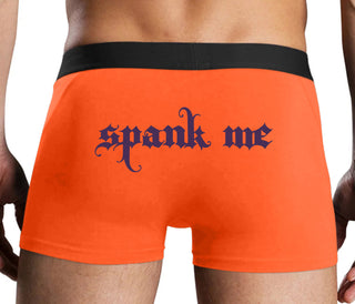 Spank Me - Goth Font - Orange Boxer Brief