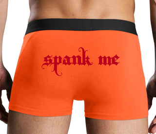 Spank Me - Goth Font - Orange Boxer Brief