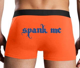 Spank Me - Goth Font - Orange Boxer Brief